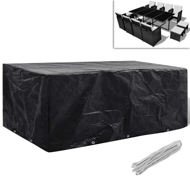 vidaXL Tuinmeubelhoes met 8 oogjes 229x113x73 cm Zwart