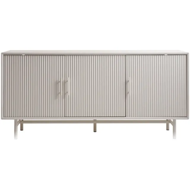 Hygge Interiors JURA - Buffet met 3 deuren van hout en metaal L160cm Greige (Grijs-Beige)