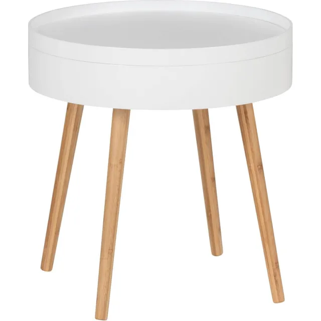 Wenko Salontafel FINJA, bamboe, rond, WENKO wit
