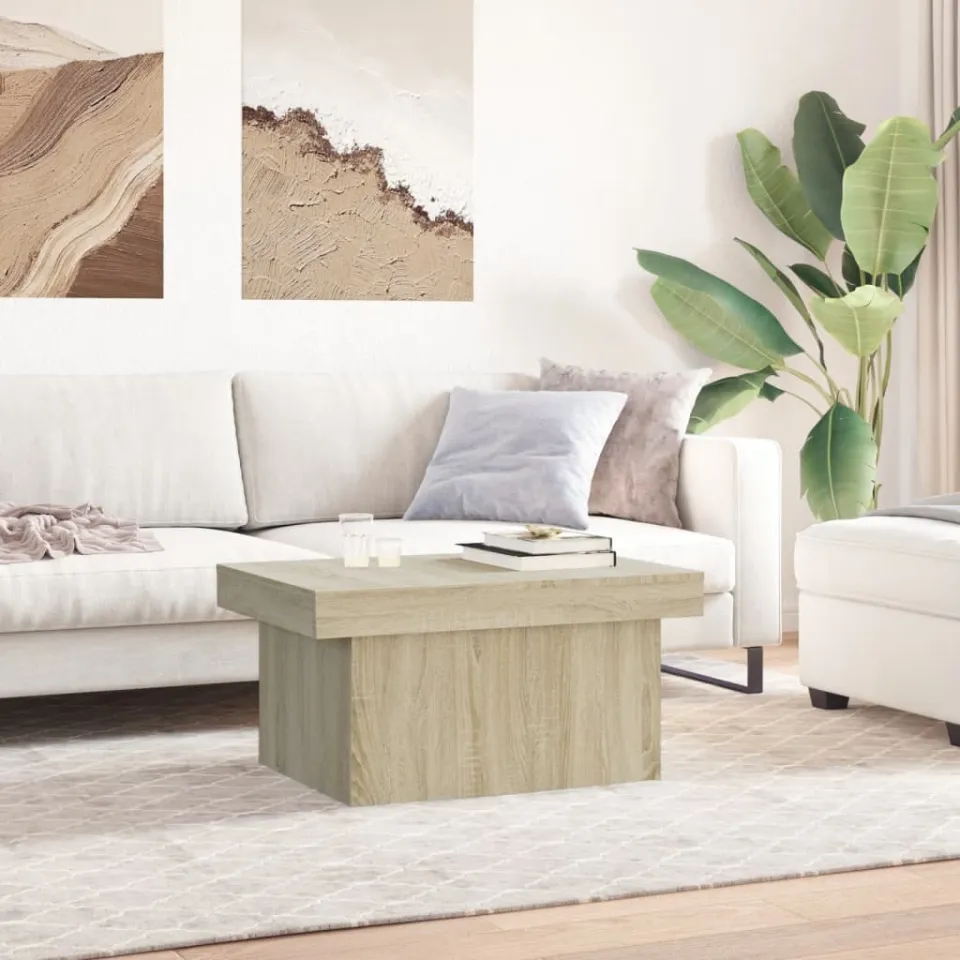 vidaXL Salontafel 100x55x40 cm bewerkt hout sonoma eikenkleurig, foto 3
