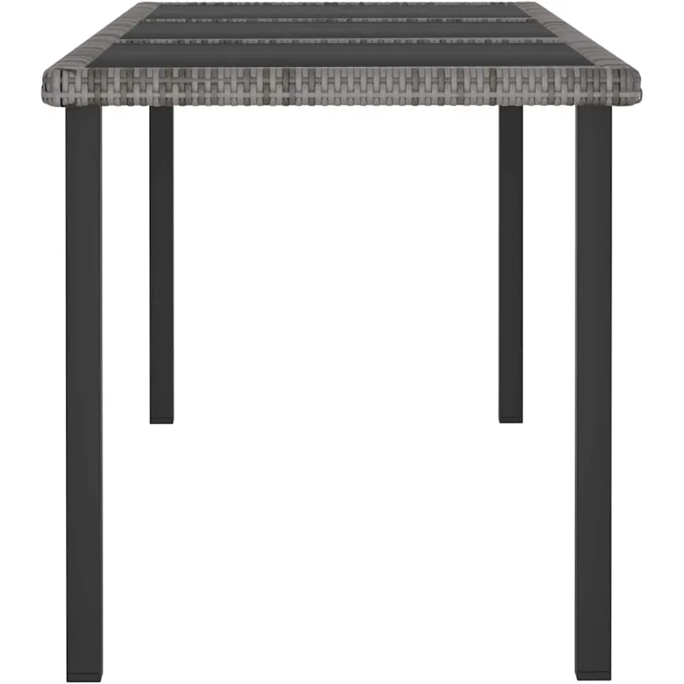 vidaXL Tuintafel 180x70x73 cm poly rattan grijs, foto 2