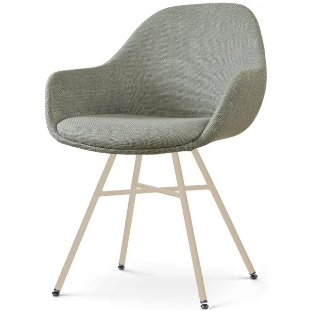 Nolon Noa-Mae eetkamerstoel saliegroen - beige onderstel