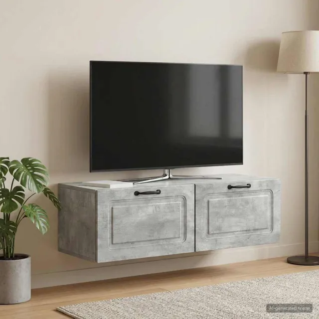 vidaXL Wandbeugel TV-kast Betongrijs 98 x 41 x 30 cm Bewerkt hout