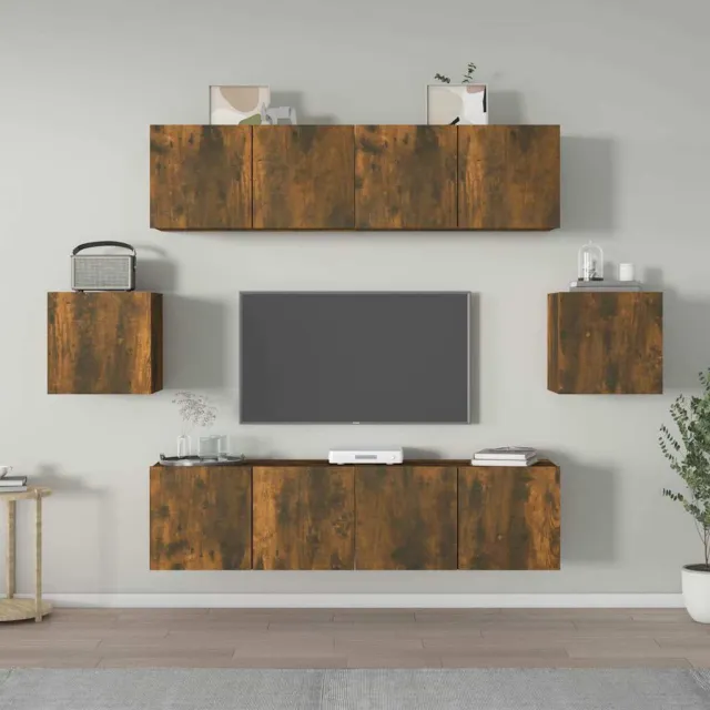 vidaXL 6-delige Tv-meubelset bewerkt hout gerookt eikenkleurig, foto 2
