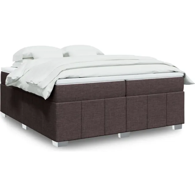 vidaXL Boxspring met matras stof donkerbruin 200x200 cm bruin