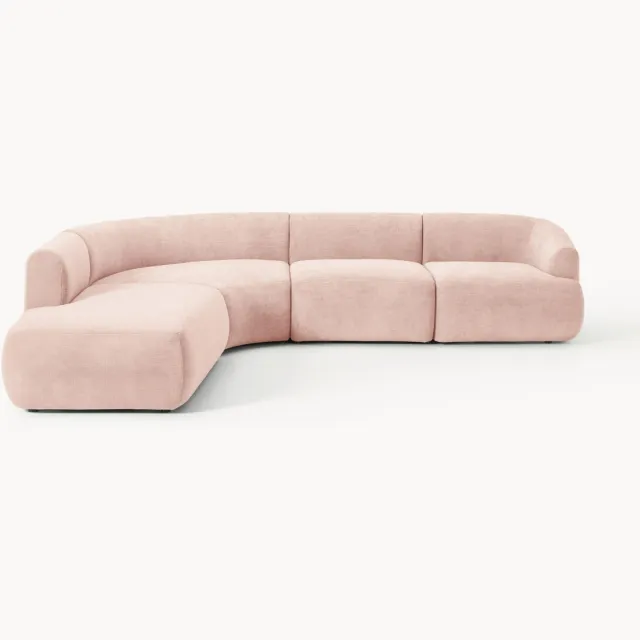 Westwing Collection Modulaire hoekbank Sofia (4-zits) Roze