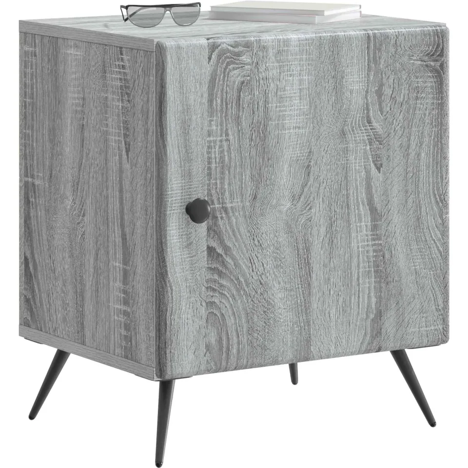 vidaXL Nachtkastje 2 st Grijs sonoma 43 x 34,5 x 50 cm Bewerkt hout