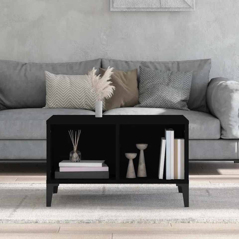 vidaXL Salontafel 60x50x36,5 cm bewerkt hout zwart, foto 3