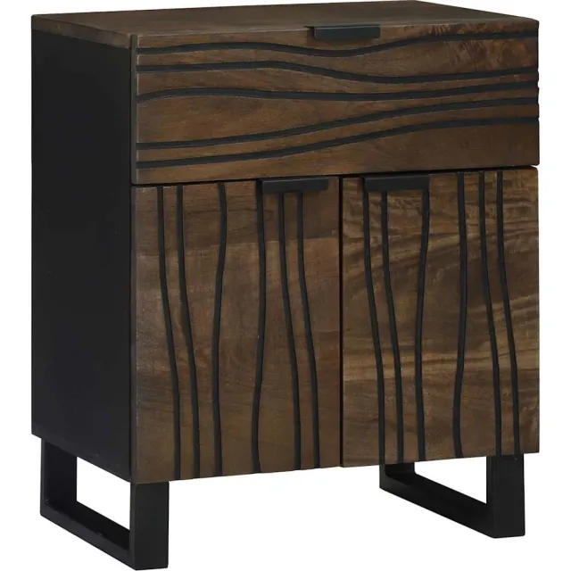 vidaXL Nachtkastje Walnotenhout 50 x 33 x 60 cm Bewerkt hout Bruin