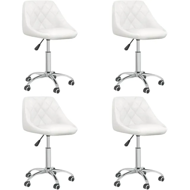 vidaXL Eetkamerstoelen draaibaar 4 st kunstleer wit
