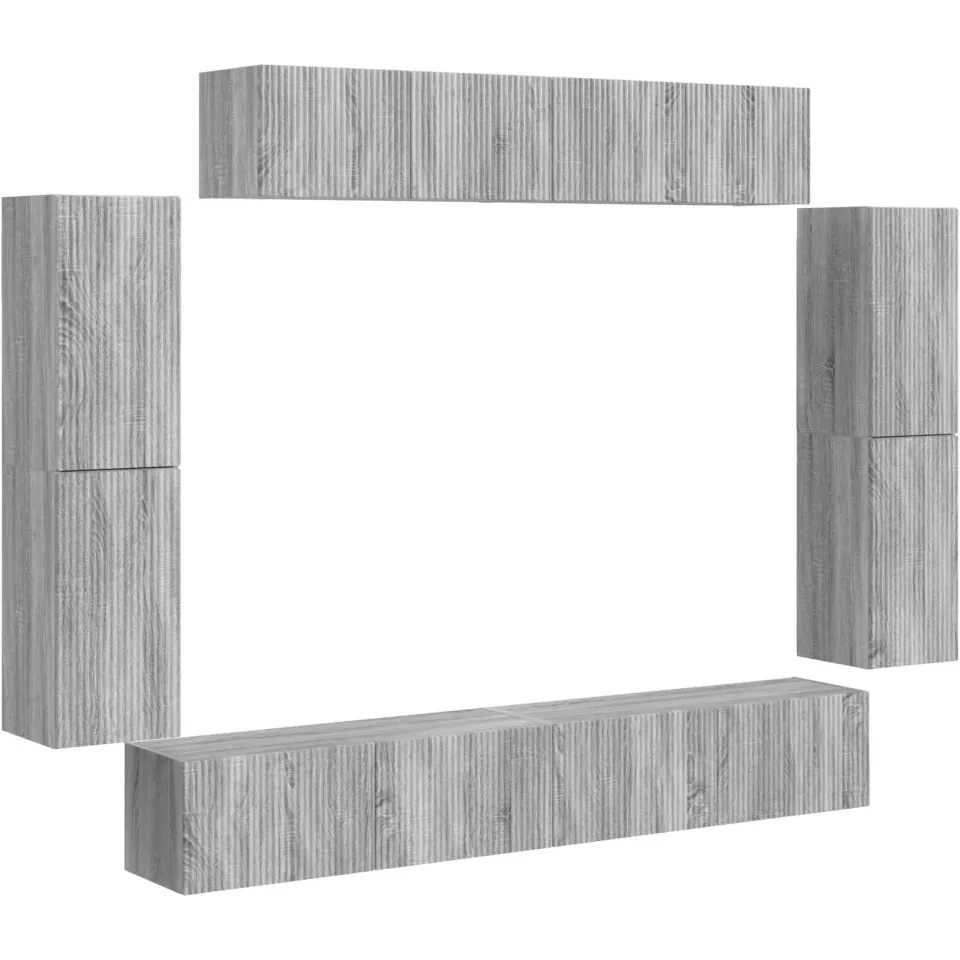 vidaXL TV-kast 8 st 98 x 31 x 29,5 cm Grijs Sonoma, foto 3