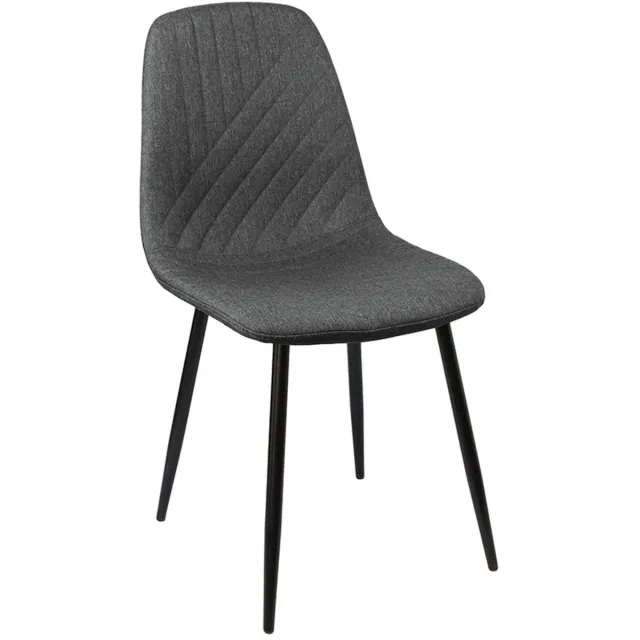 AZ-Home AZ Home-Set van 4 Eva Eetkamerstoel-Antraciet-Fluweel-Industrieel