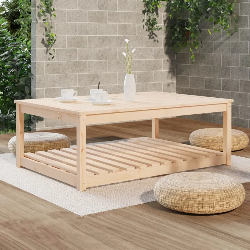 vidaXL Tuintafel 121x82,5x45 cm massief grenenhout bruin, foto 3