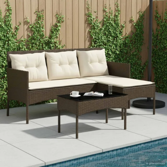 vidaXL Tuinbankenset 2 st poly rattan Bruin