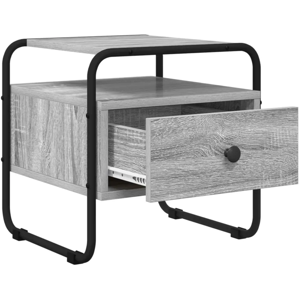 vidaXL Nachtkastje Grijs Sonoma 40 x 39.5 x 40 cm Bewerkt hout, foto 4