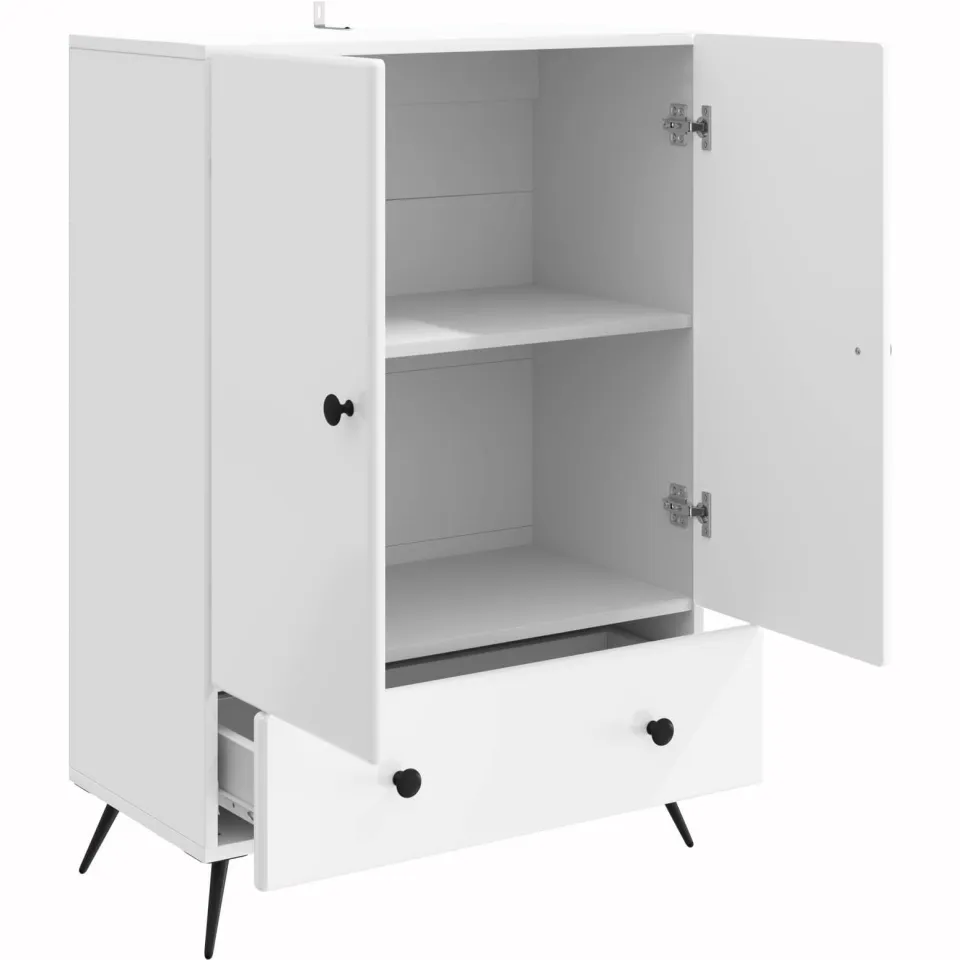 vidaXL Dressoir Hoogglans Wit 66 x 34,5 x 95 cm Bewerkt hout, foto 4