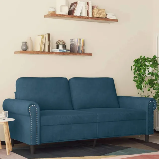 vidaXL Tweezitsbank 140 cm fluweel blauw