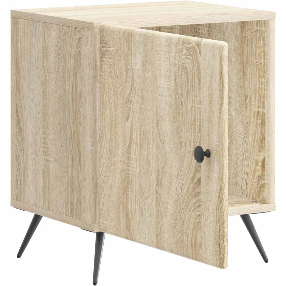 vidaXL Nachtkastje Sonoma Eiken 43 x 34,5 x 50 cm Bewerkt hout, foto 3