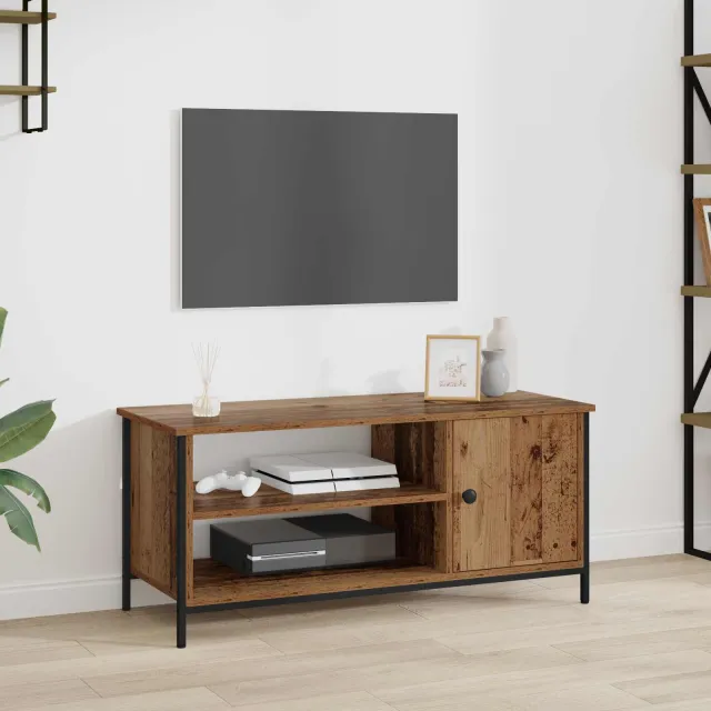 vidaXL TV-kast 100 x 40 x 45 cm Oud Hout Bewerkt hout bruin, foto 2