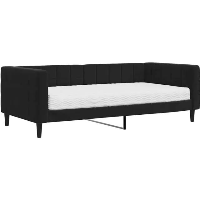 vidaXL Slaapbank - met - matras - 90x190 - cm - fluweel - zwart