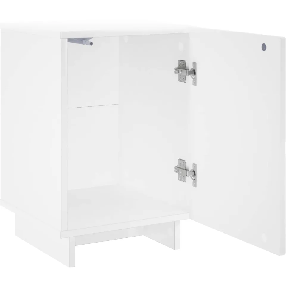 vidaXL Nachtkastje Hoogglans Wit 33,5 x 34,5 x 50 cm Bewerkt hout, foto 3