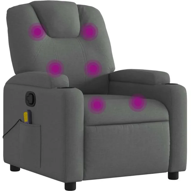 vidaXL Massagestoel - verstelbaar - stof - donkergrijs