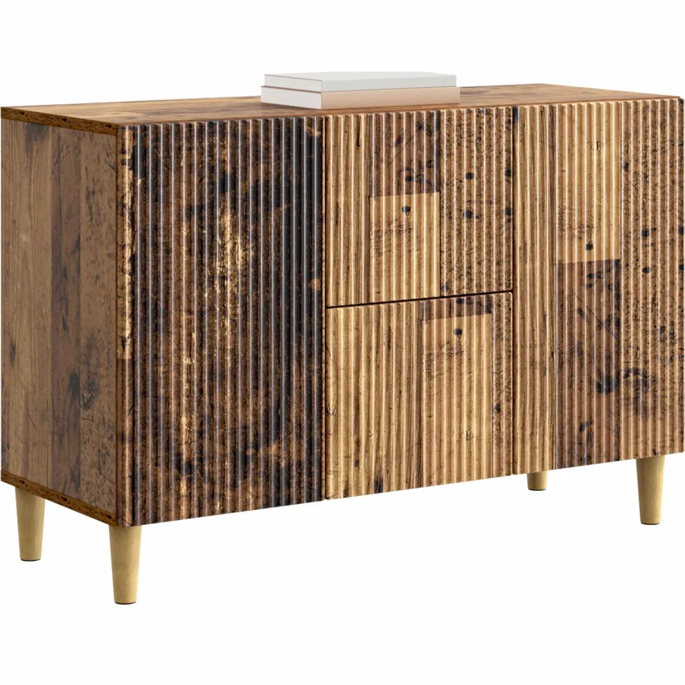vidaXL Dressoir Oud hout 89 x 34,5 x 60 cm Bewerkt hout Bruin