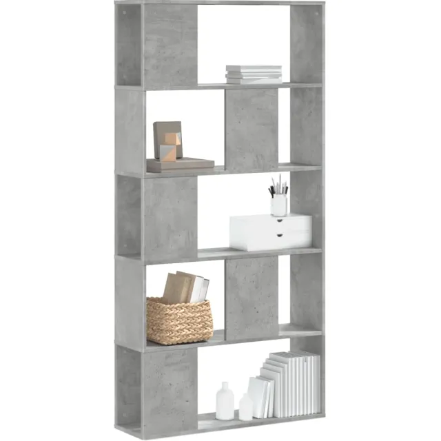 vidaXL Boekenkast 5-laags 80,5x23,5x162,5 cm bewerkt hout betongrijs