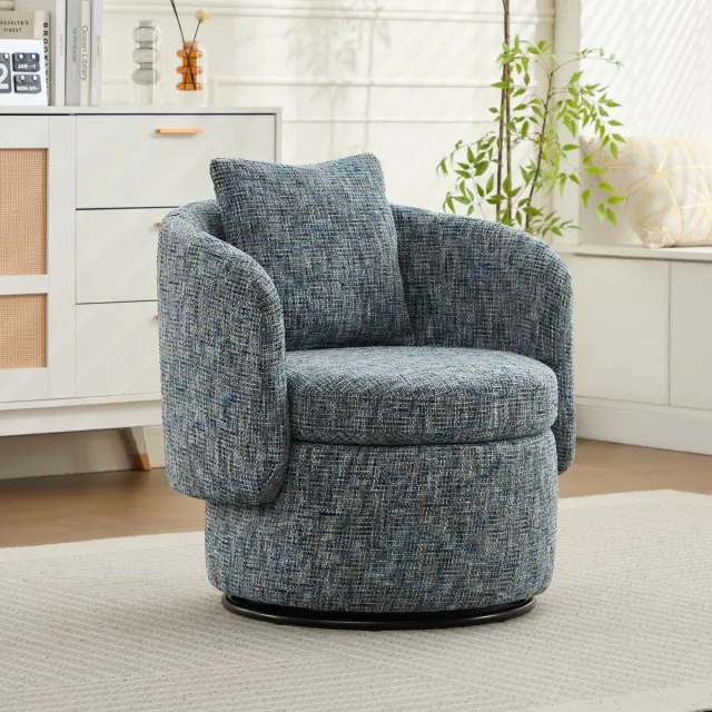 Clruro Draaistoel - 360 Graden Draaibaar - Met Verborgen Opbergruimte - Blauw