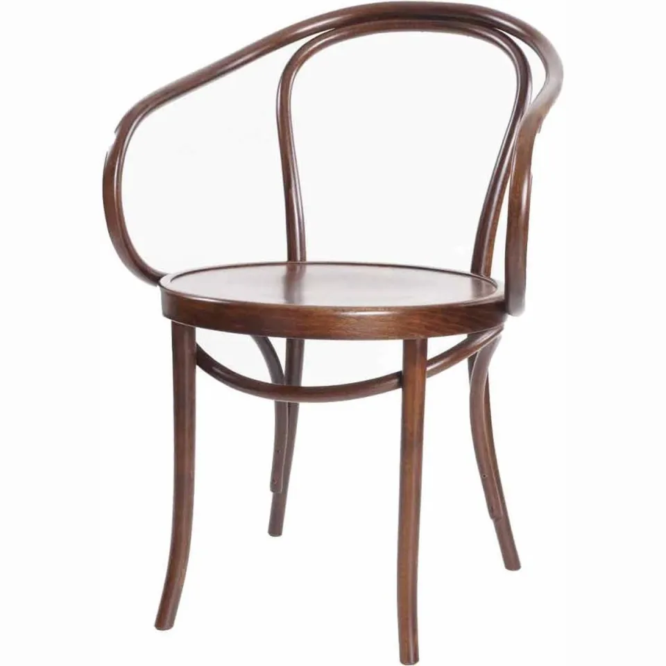 Fameg Venice No. 9 houten eetkamerstoel met armleuningen walnoot Bruin