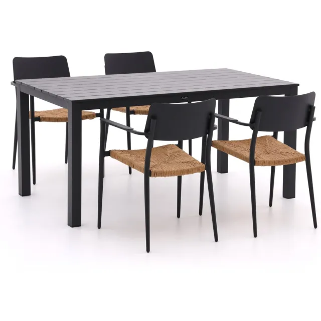 Bellagio tuinmeubelen Bellagio Cino/Menzano 160cm dining tuinset 5-delig stapelbaar grijs, foto 2