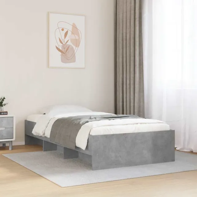 vidaXL Bedframe bewerkt hout betongrijs 100x200 cm grijs