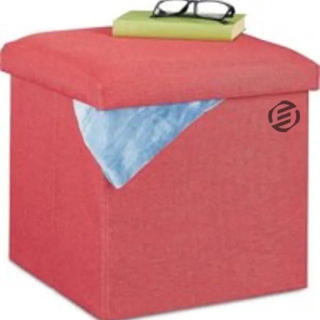 Equivera Voetenbankje Of Poef - Poef - Voetenbankje - Hocker - Voetenbankje Binnen - Poefs donkerrood