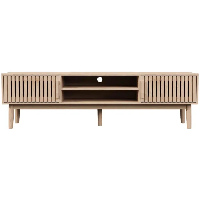 Golaro TV Meubel - Design - TV Dressoir - TV Kast - Modern - Hout/Bruin - TV Kastje - TV Standaard - 2 Deurs - 150x40x48 CM Hout/Beige