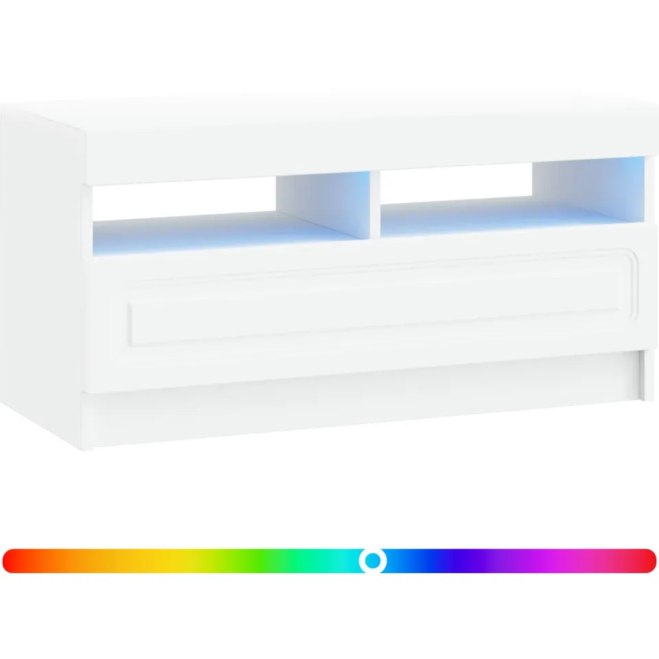 vidaXL LED tv-meubel Wit Bewerkt hout