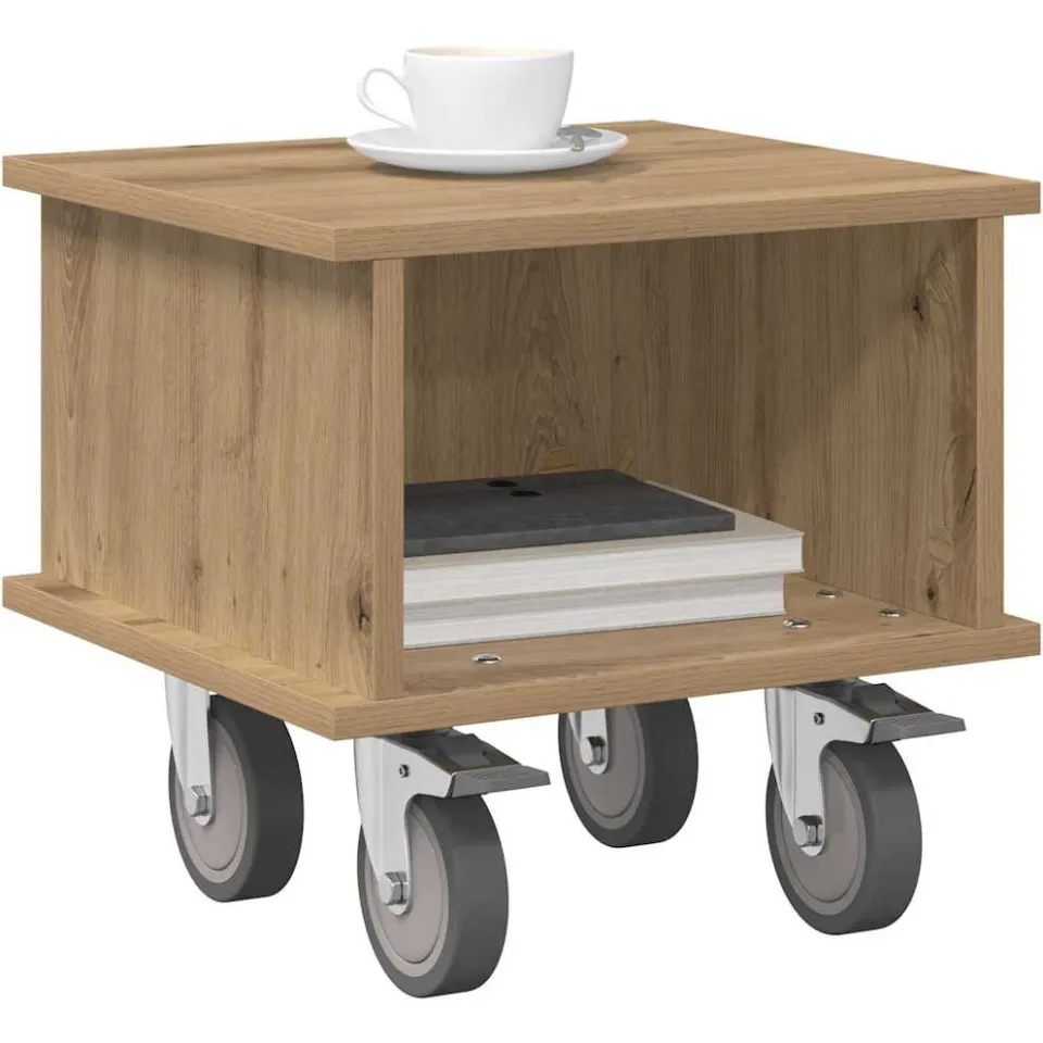 vidaXL TV-standaard 37 x 35 x 35 cm Artisan Eiken Bewerkt hout Bruin