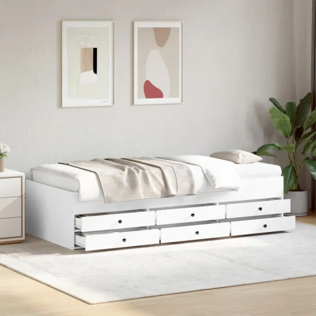 vidaXL Slaapbank met lades zonder matras 90x190 cm wit