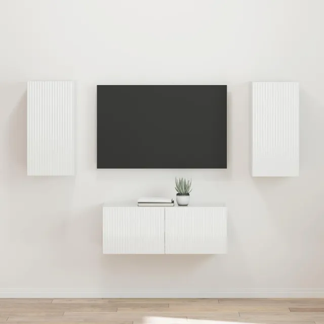 vidaXL Tv-meubelset 2 st 78,5 x 31 x 30 cm Hoogglans wit