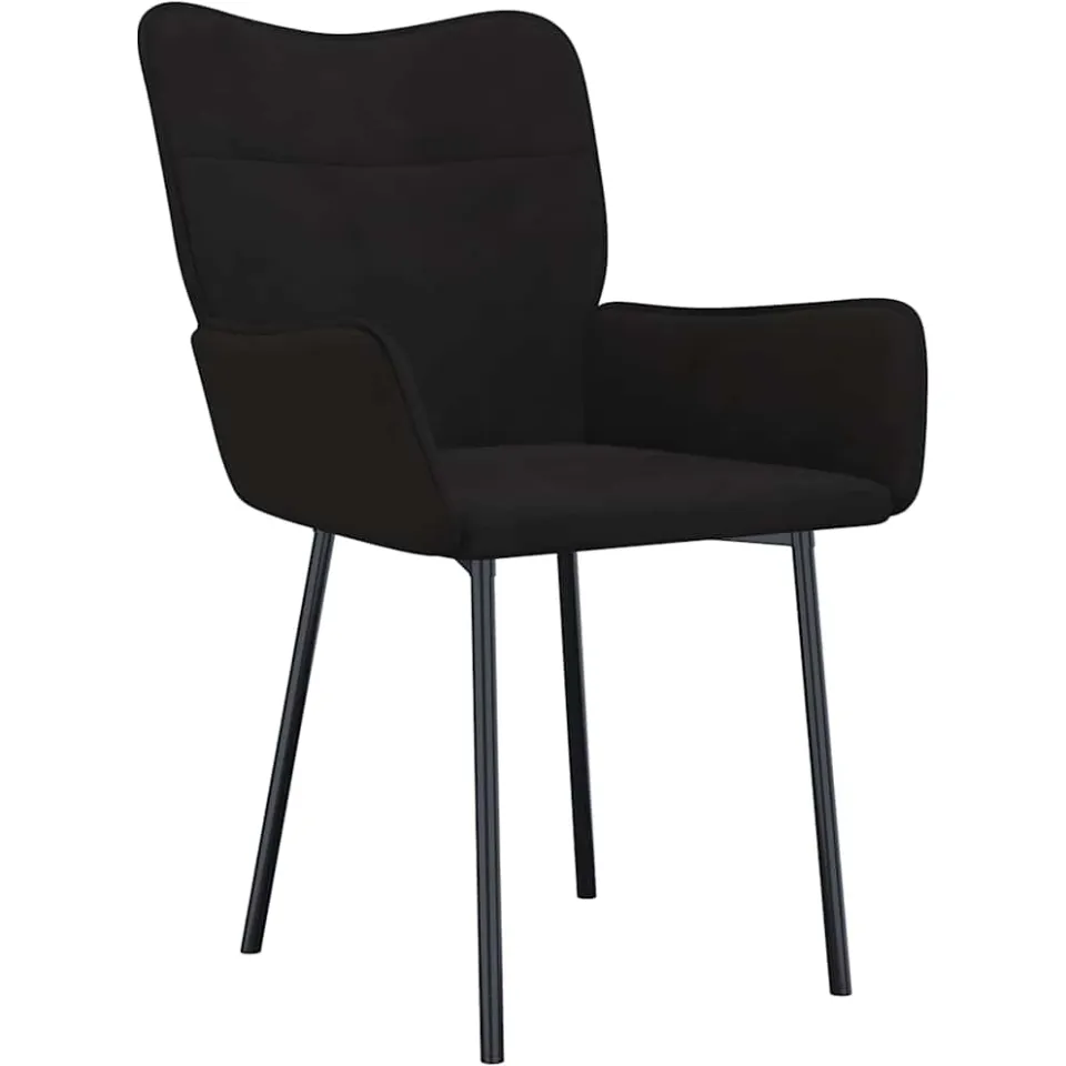 vidaXL Eetkamerstoelen 2 st fluweel zwart, foto 3