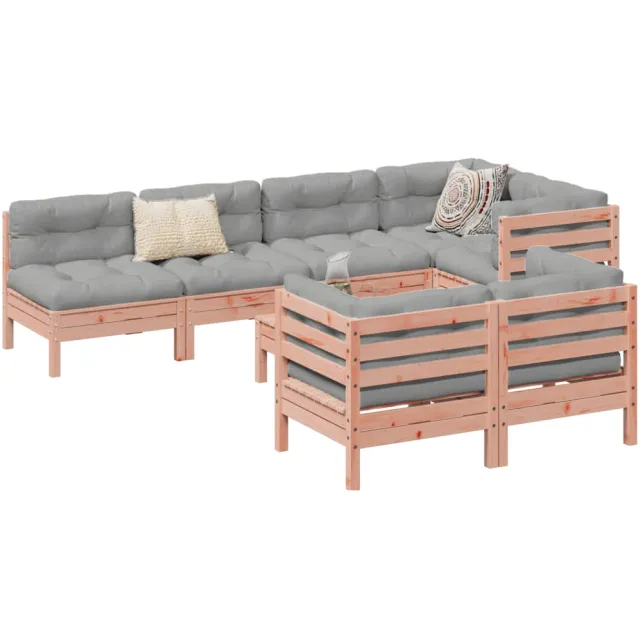 vidaXL 8-delige Loungeset met kussens massief douglas vurenhout Bruin