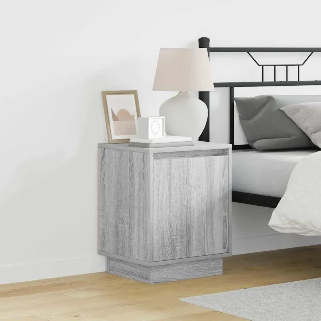 vidaXL Nachtkastje 2 st Grijs 39 x 34,5 x 50 cm Bewerkt hout, foto 2