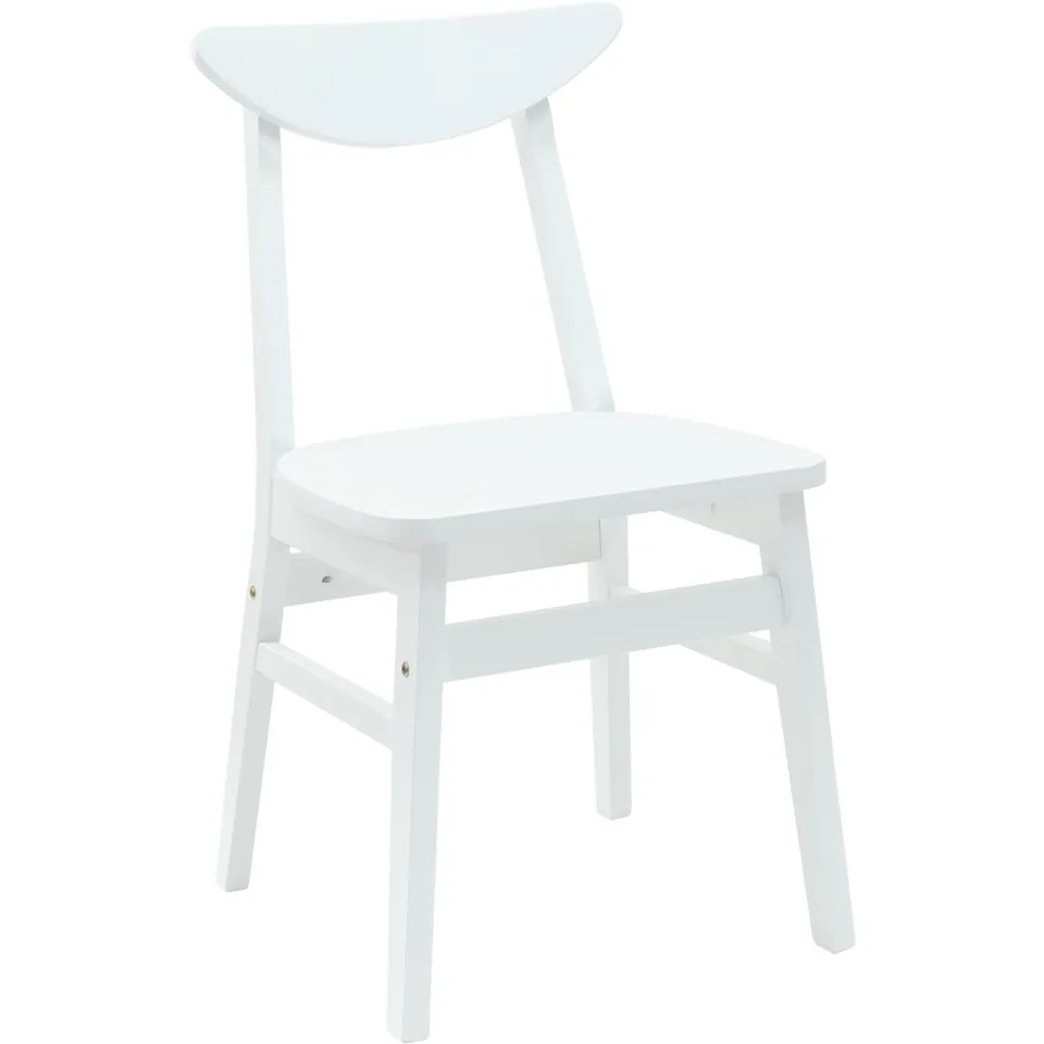 vidaXL Eettafelstoelen 2 st Massief Rubberhout Wit 42 x 47.5 x 81 cm, foto 4
