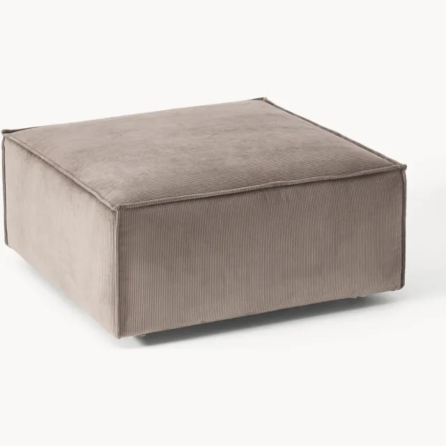 Westwing Collection Voetenbank Lennon van corduroy Taupe