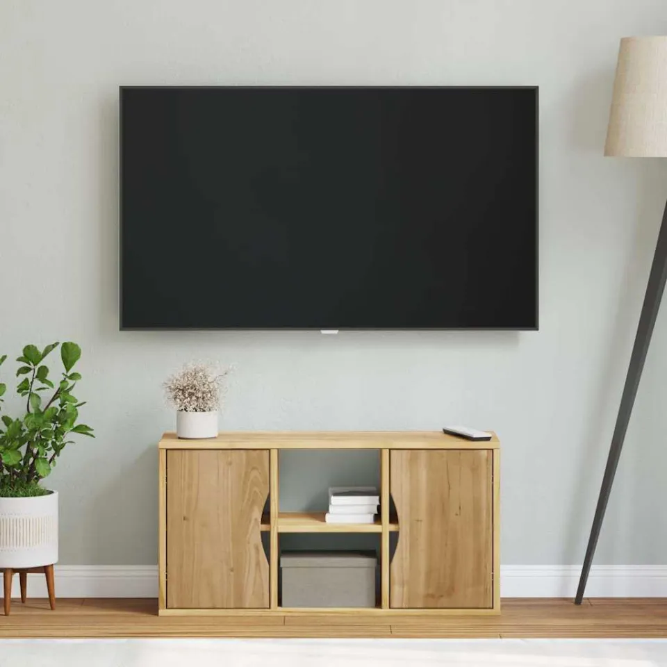 vidaXL Tv-meubel ODDA 79x24x40 cm massief grenenhout bruin, foto 4