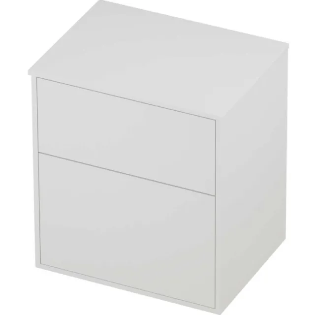 Proline Deck Badmeubelset Voor Grepen Asymmetrisch Kader 60x46x67 cm Mat White Mat Wit