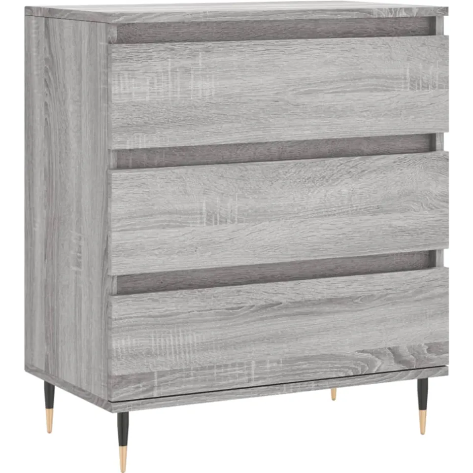 vidaXL Dressoir 60x35x70 cm bewerkt hout grijs sonoma eikenkleurig, foto 3