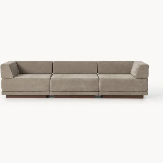 Westwing Collection Modulaire bank Colin (4-zits) Bruin, Taupe