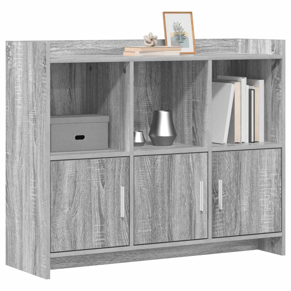 vidaXL Dressoir Grijs Sonoma 98,5 x 33 x 80 cm Bewerkt hout