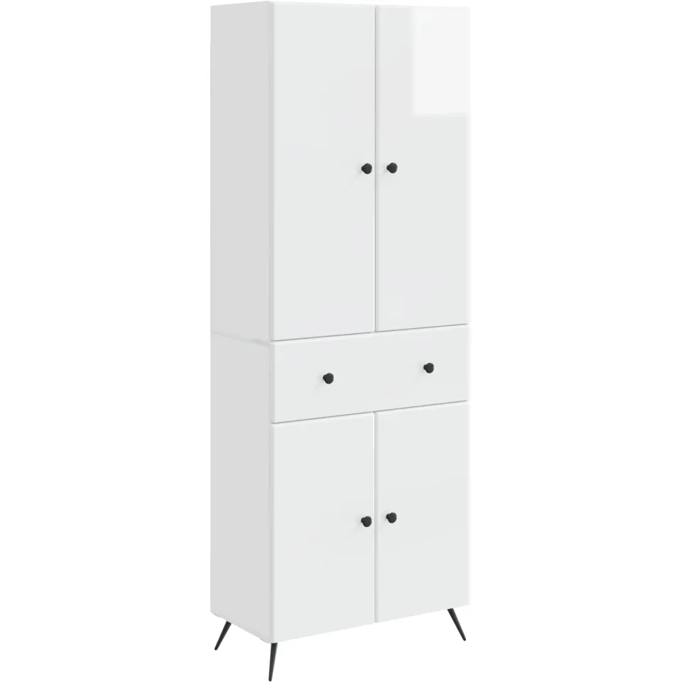 vidaXL Kastenset 2 st Hoogglans Wit 66 x 34.5 x 90 cm Bewerkt hout, foto 3