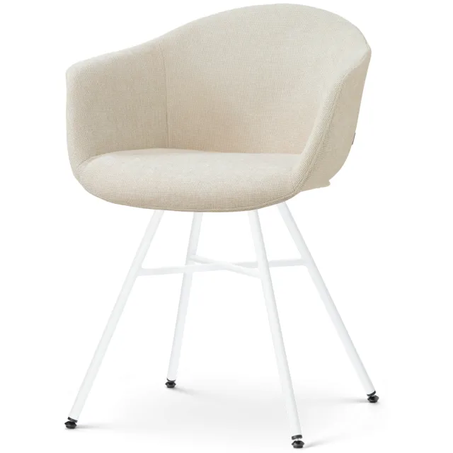 Nolon Noa-Otis eetkamerstoel cottonbeige - wit onderstel